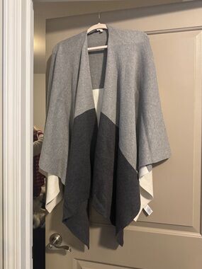 Talbots Gray and Dark Gray Colorblock Wrap
